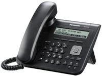 KX-UT123NE-B, Panasonic fekete SIP telefon, PoE, 3 soros, 4 gomb, 2x10/100, 2 SIP, háttérvilágítás