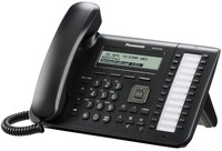 KX-UT133NE-B, Panasonic fekete SIP telefon, PoE, 3 soros,24+4 gomb, 2x10/100, 4 SIP, háttérvil, EHS