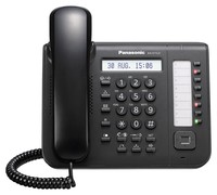 KX-DT521NE-B, Panasonic fekete digit rendszertelefon, 1 soros, háttérvil, 8 gomb, szimbólumos